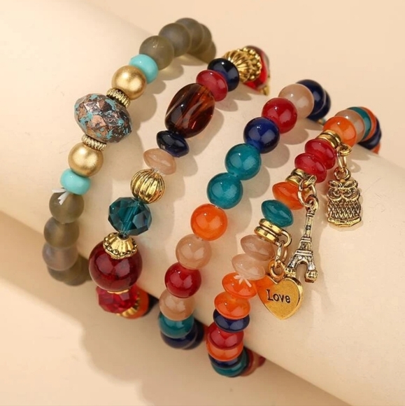 4pcs Colorful Beaded Bracelet - Picture 2 of 4